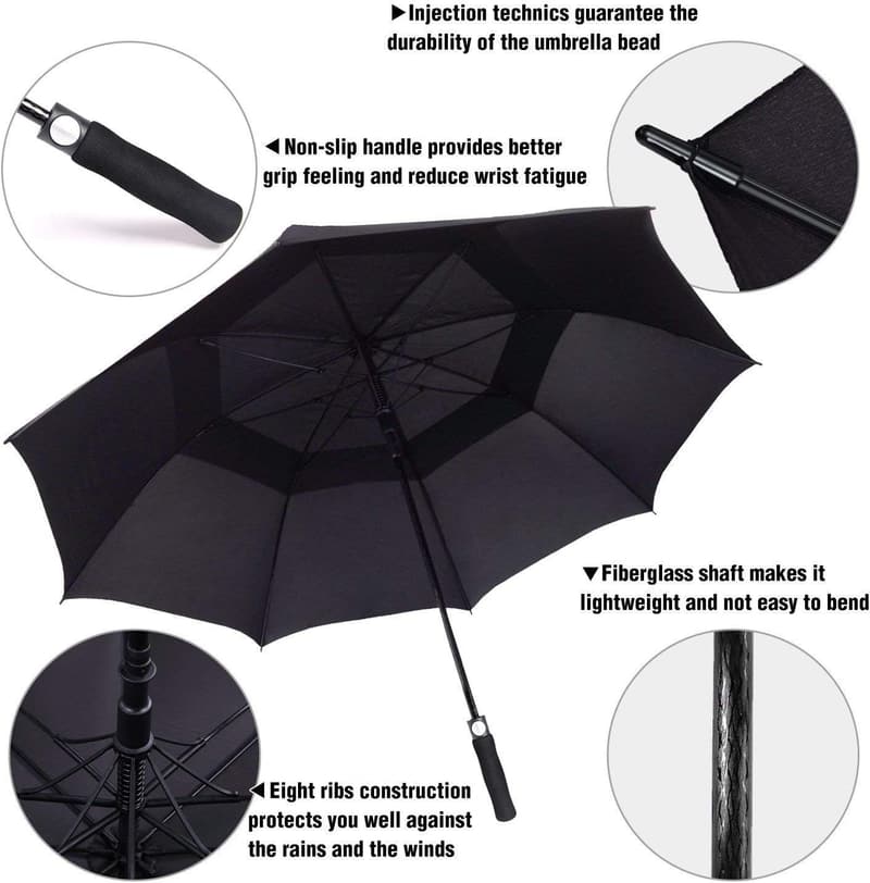 Automatic Open Golf Umbrella - Extra Large, Windproof & Waterproof
