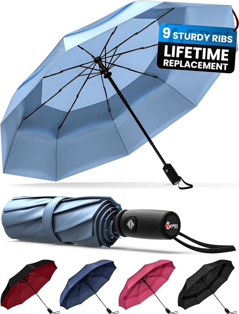 Travel Windproof Umbrella - Compact, Auto Open/Close, Durable