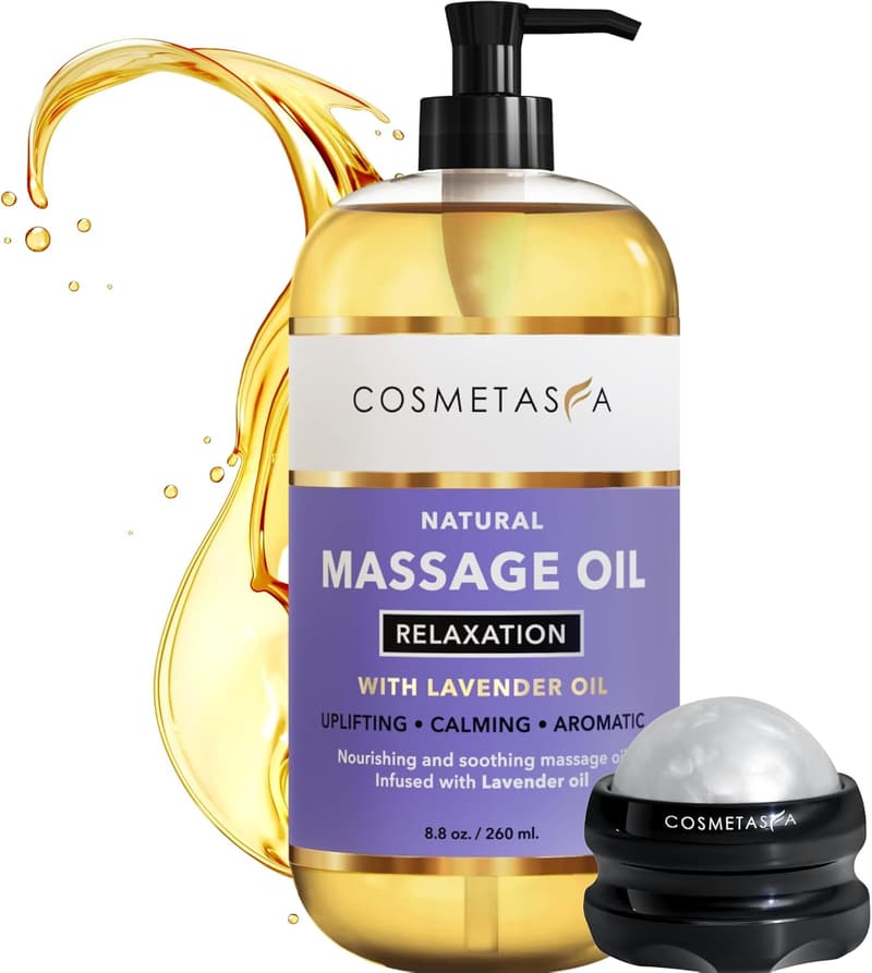 Lavender Relaxation Massage Oil with Roller Ball, 100% Natural