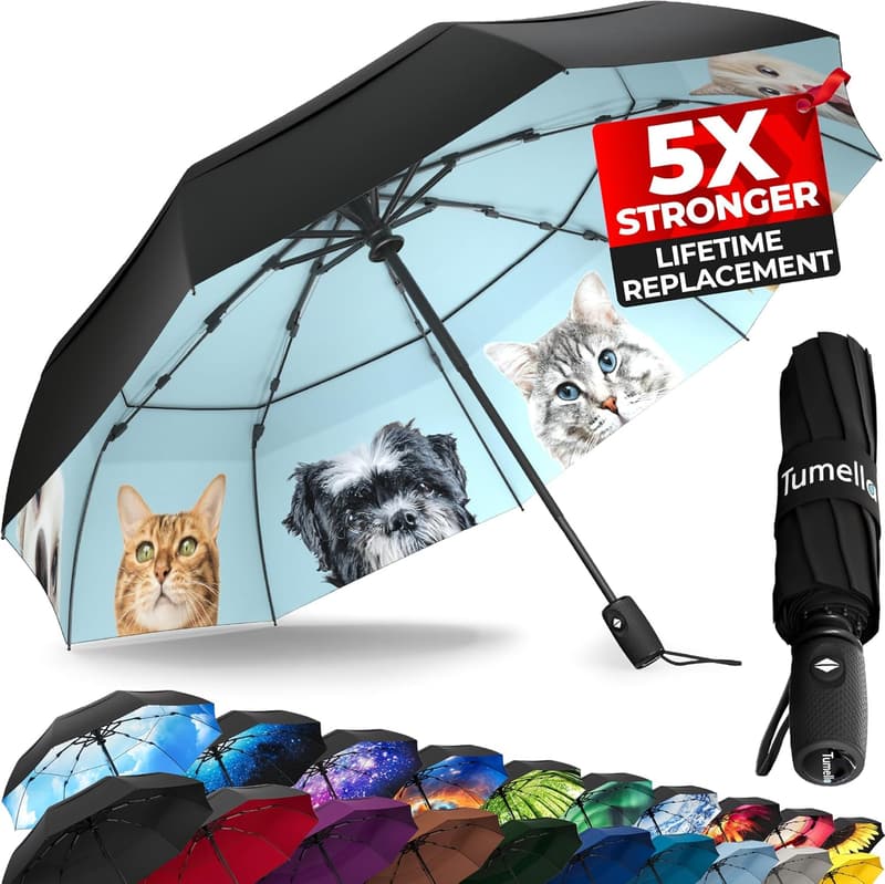 Compact Windproof Travel Umbrella - Portable & Durable Design