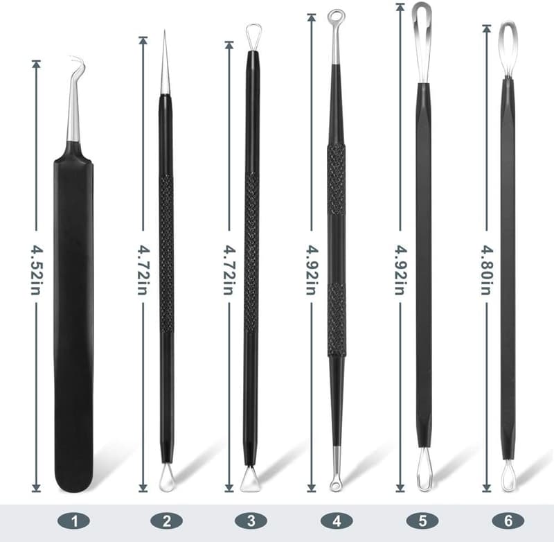 Professional 6-Piece Stainless Steel Blackhead Remover Kit