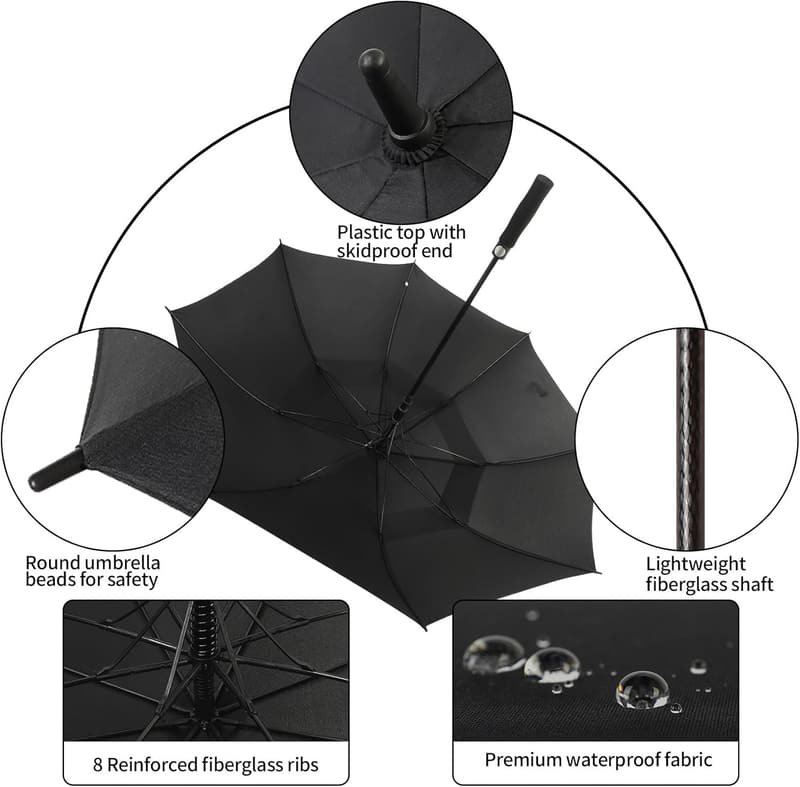 Extra Large 72-Inch Windproof Golf Umbrella for Men and Women