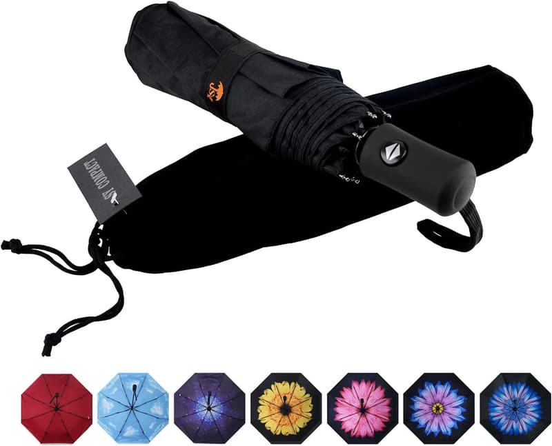 Windproof Automatic Travel Umbrella - Compact and Durable