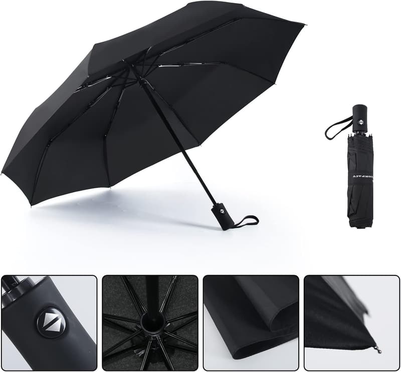 Windproof Automatic Travel Umbrella - Compact and Durable