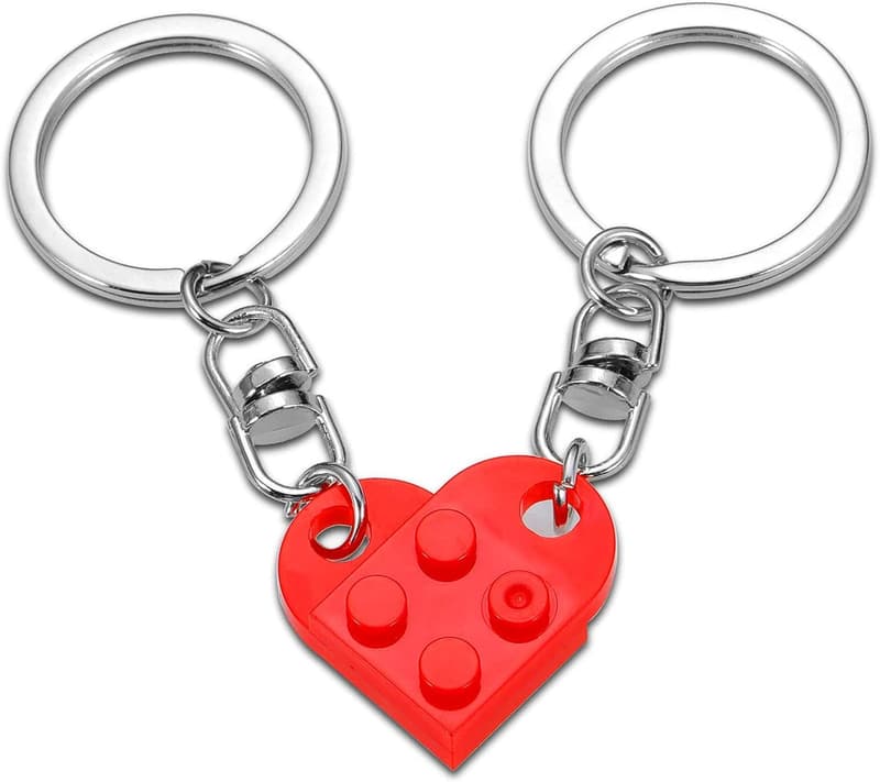 Couples' Heart Keychains - Matching Anniversary Gifts