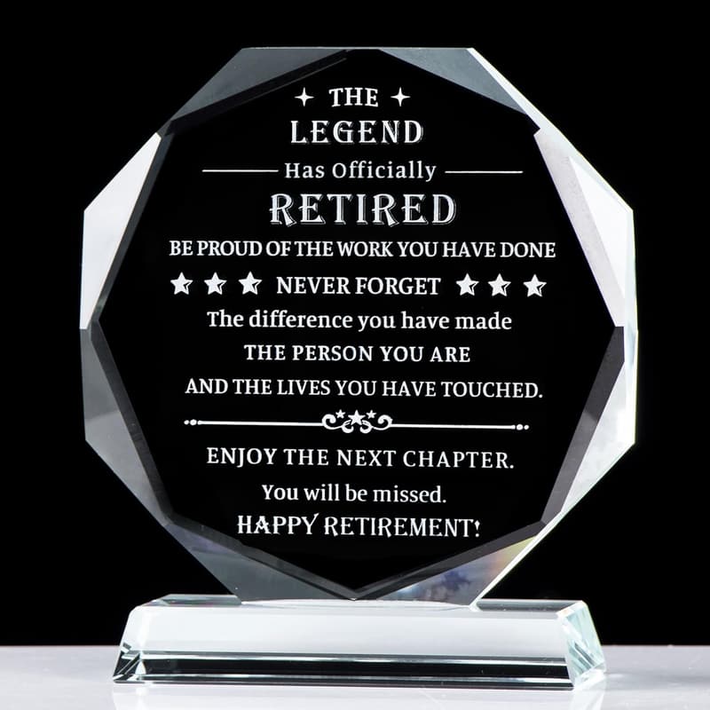 2025 Retirement Crystal Plaque - Perfect Keepsake Gift for Him/Her