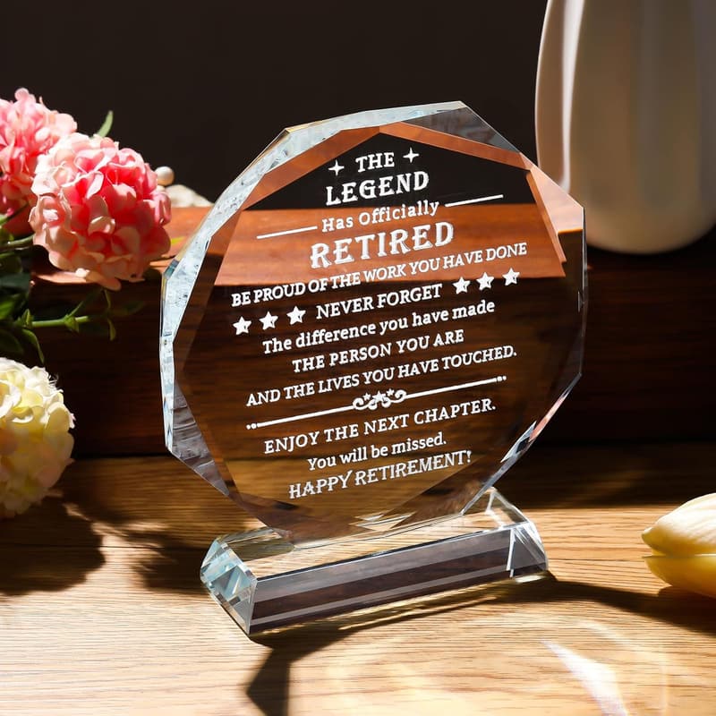 2025 Retirement Crystal Plaque - Perfect Keepsake Gift for Him/Her