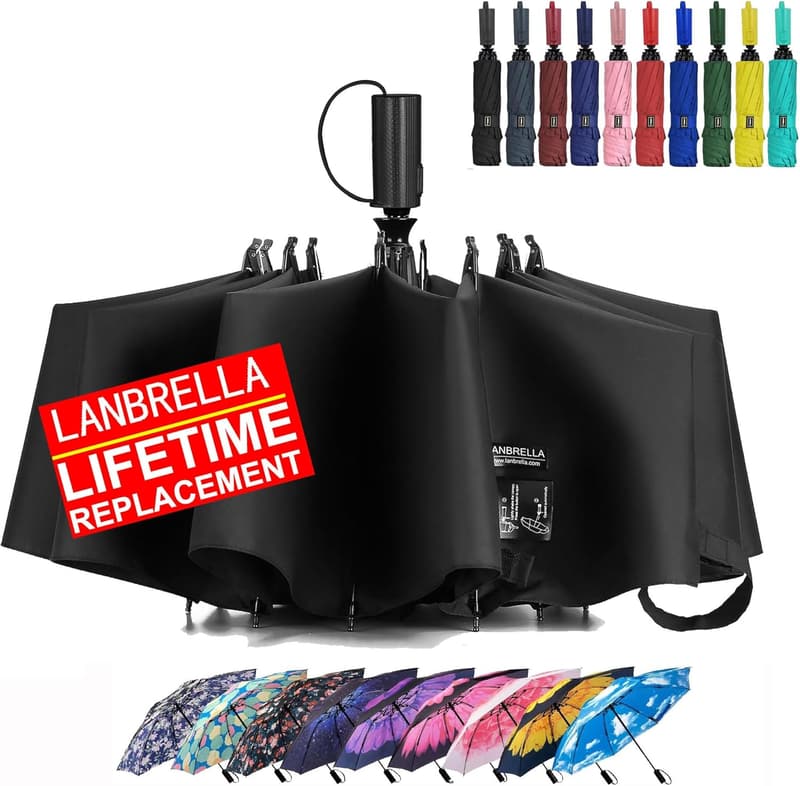 Auto Windproof Compact Travel Umbrella