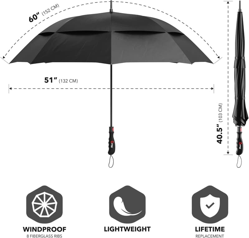 Windproof Travel Umbrella - Auto Open/Close, Compact, Durable
