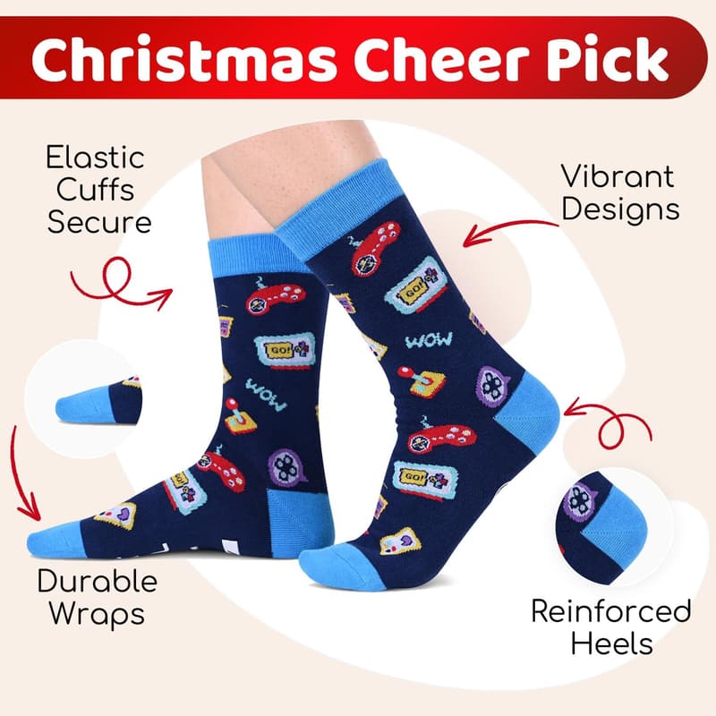 Christmas Gifts - Gaming Socks for Teen Boys & Men