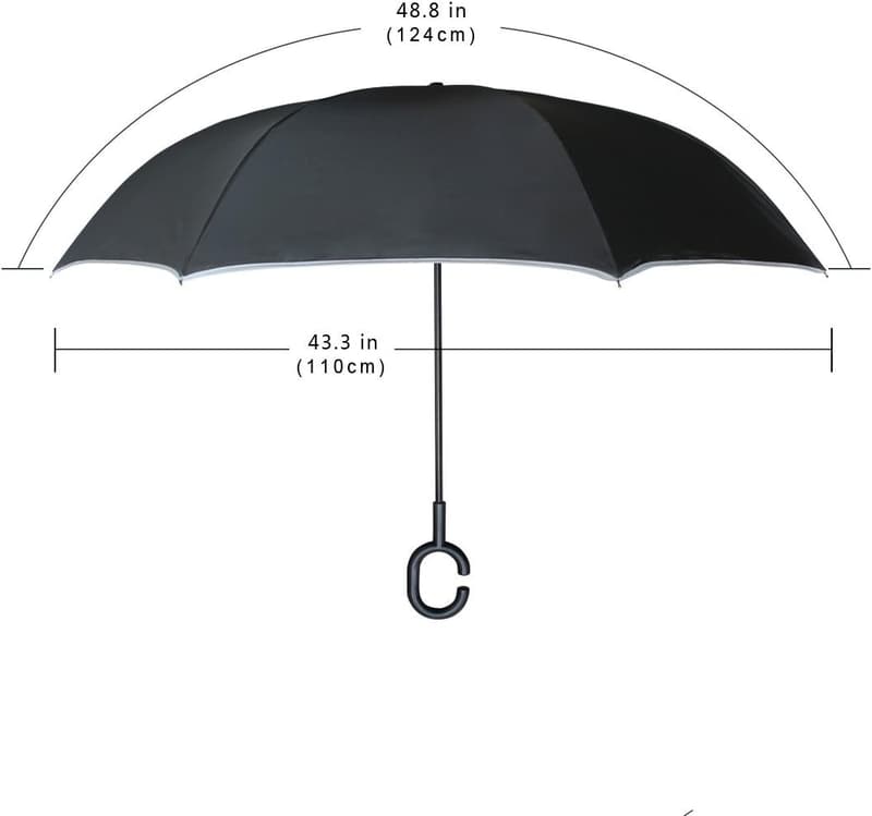 Inverted Rainbow Dog Paw Print Windproof Umbrella with C Handle