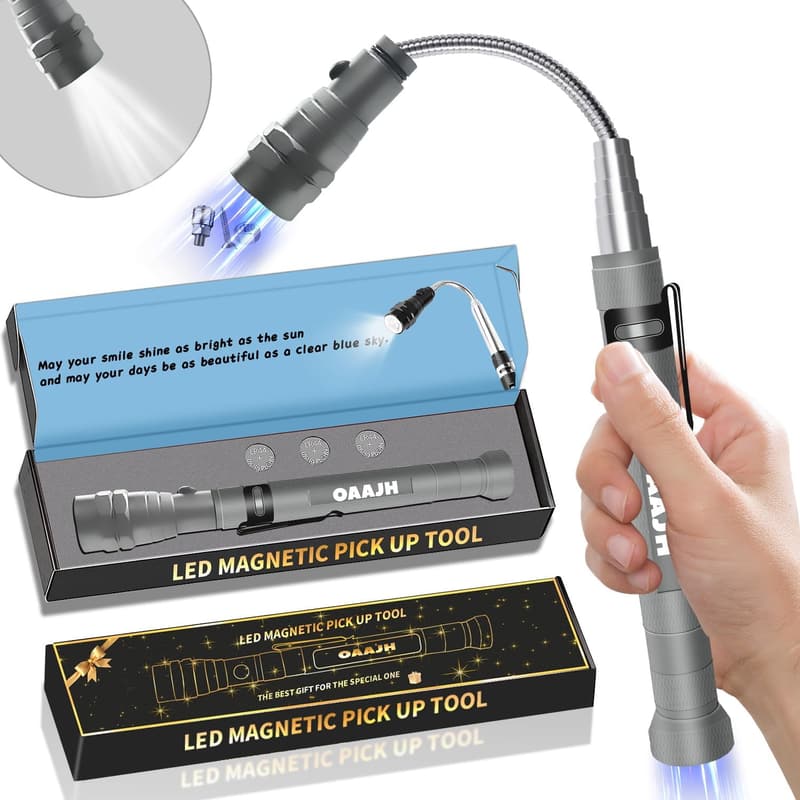 Magnetic Pickup Tool with LED Lights – Perfect Gifts for Dad