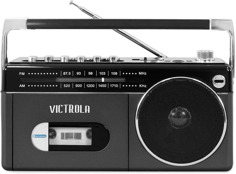 Victrola Mini Bluetooth Boombox with Cassette Player & Radio