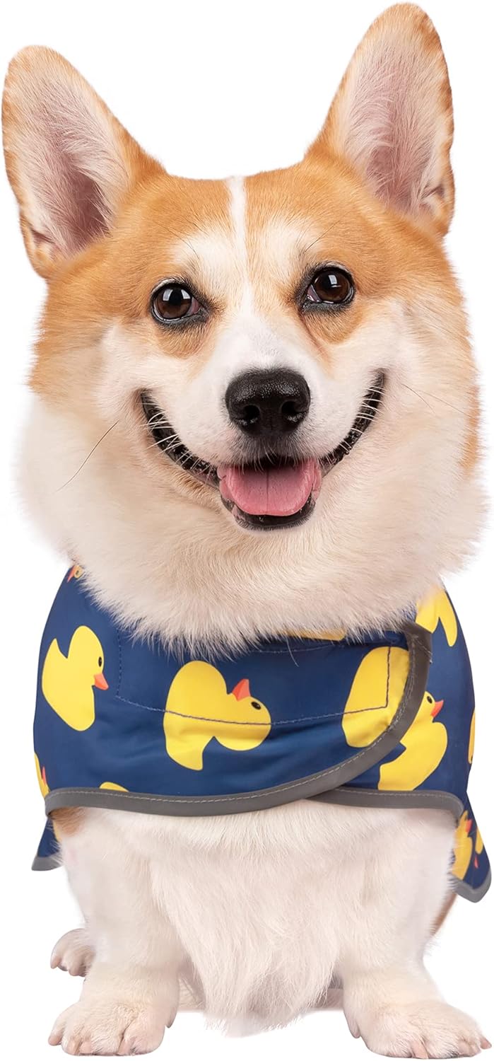 Adjustable Dog Raincoat with Hood and Reflective Strips