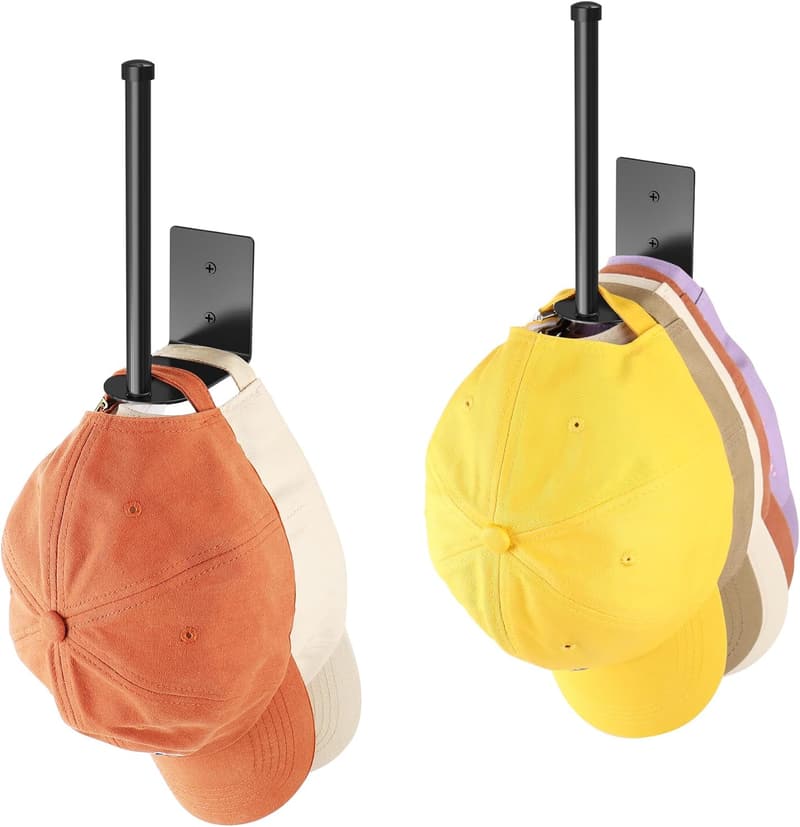 Baseball Cap Organizer - 2 Pack Stainless Steel Hat Rack