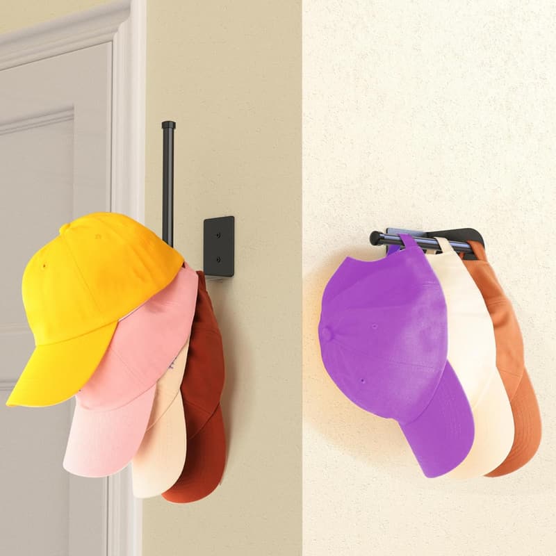 Baseball Cap Organizer - 2 Pack Stainless Steel Hat Rack