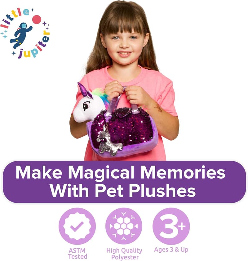 Unicorn Plush Pet Set with Purse for Girls (Ages 4-7)