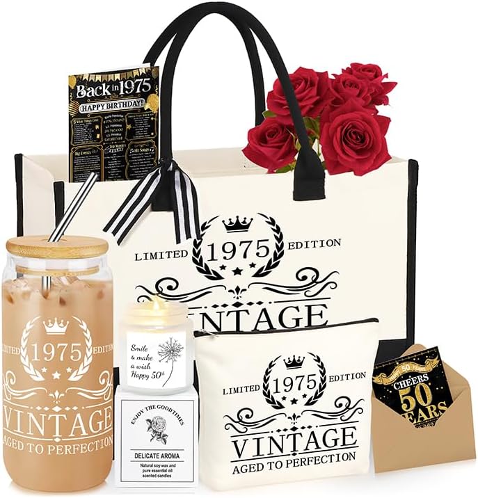 40th 50th 60th Birthday Tote Bag Gift Set for Women