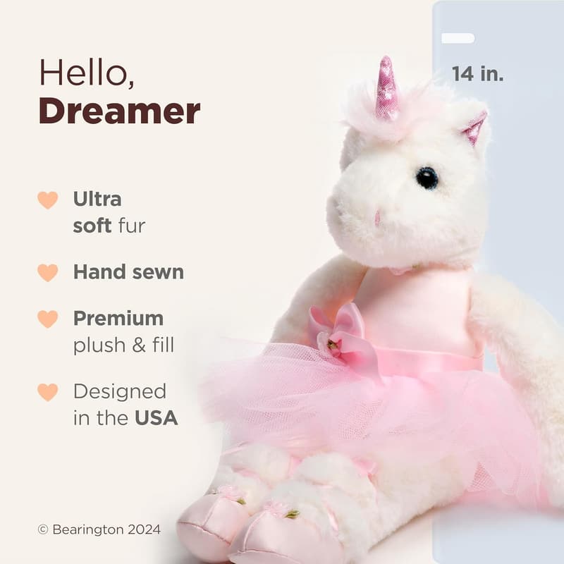 Ballerina Doll – 14-Inch Unicorn Stuffed Toy for Girls