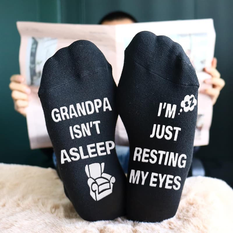 Funny Non-Slip Socks for Grandpa's Birthday Gift