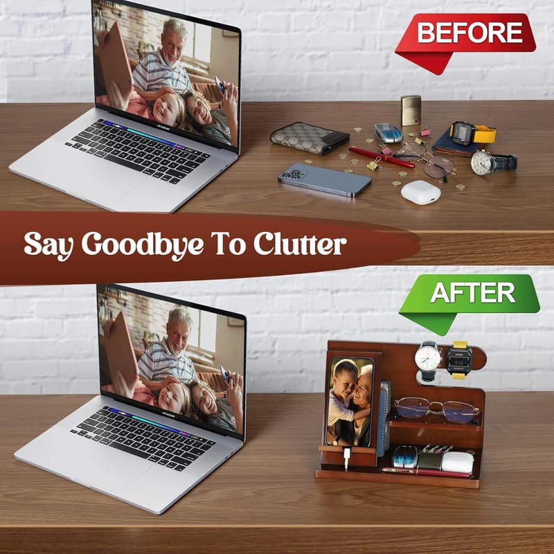 Wood Phone Docking Station for Grandpa - Fathers Day Gift