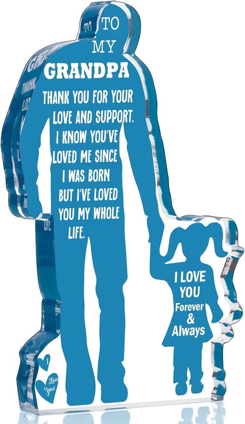 Grandfather Birthday Acrylic Plaque Gift from Granddaughter