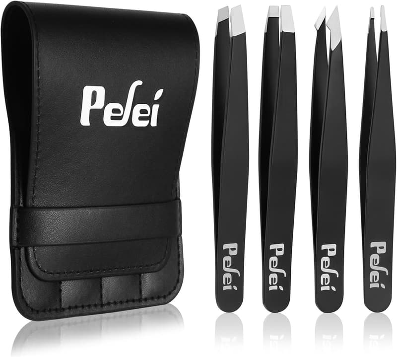 Professional Stainless Steel Tweezers Set for Hair Removal