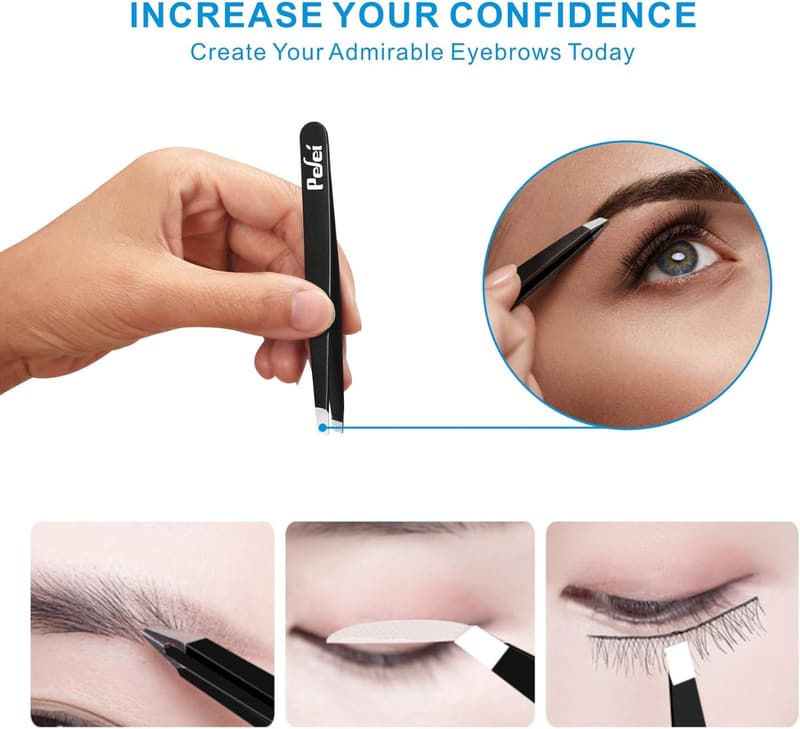 Professional Stainless Steel Tweezers Set for Hair Removal