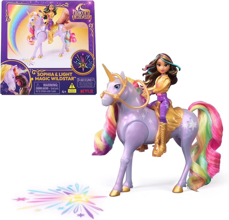 Unicorn Academy Dolls with Rainbow Light-Up Effects for Girls