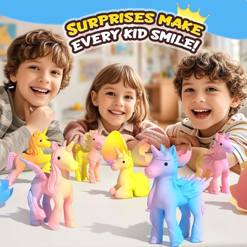 Unicorn Hatching Eggs - 6 Pack Birthday Gift for Kids 3+