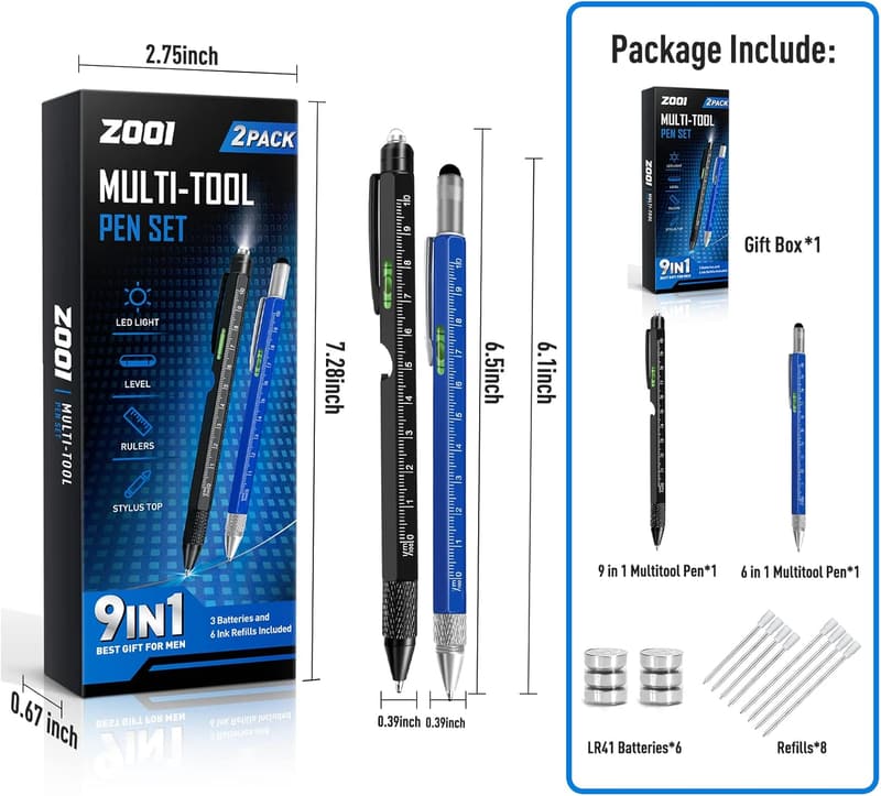 Father's Day Multitool Pen Gift for Dad and Grandpa