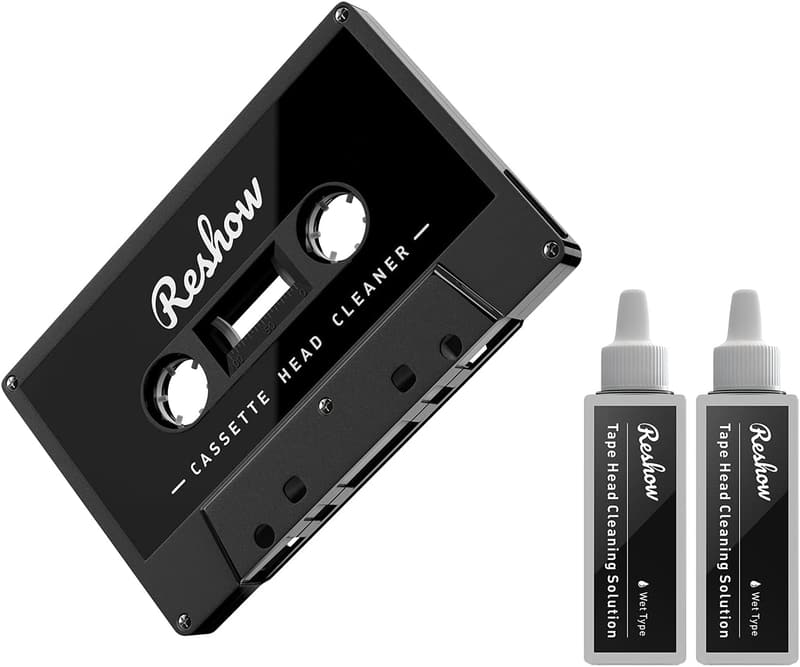 Cassette Tape Cleaner Kit with 2 Fluids for Maintenance
