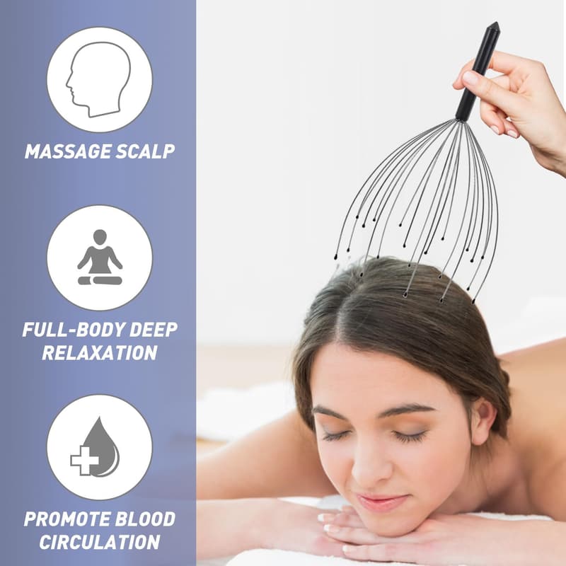 20-Finger Scalp & Back Massager for Relaxation and Stress Relief
