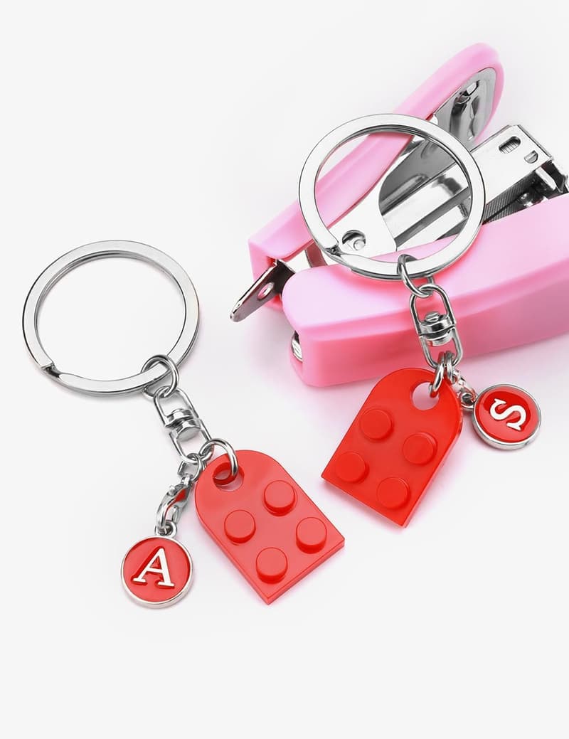 Valentine's Day Matching Couple Heart Keychain Set