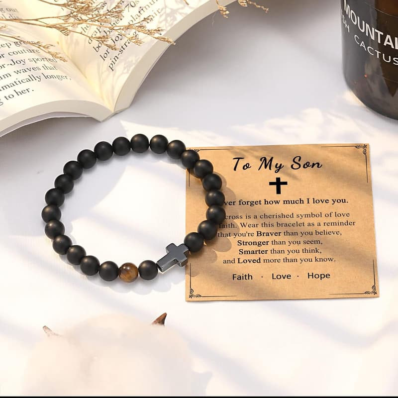 Christian Cross Bracelet for Men - Ideal Gift for Birthdays & More