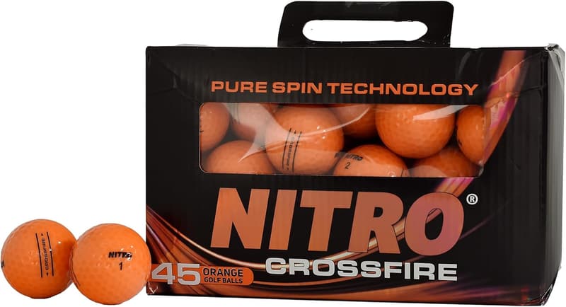 Nitro Crossfire Orange Golf Balls, 45-Pack