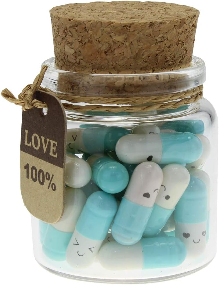 Valentine's Day Capsule Notes in Glass Bottle for Couples (25pcs)