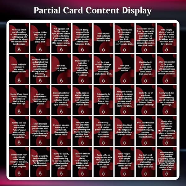 Bachelorette Party Drinking Game Cards for Adults