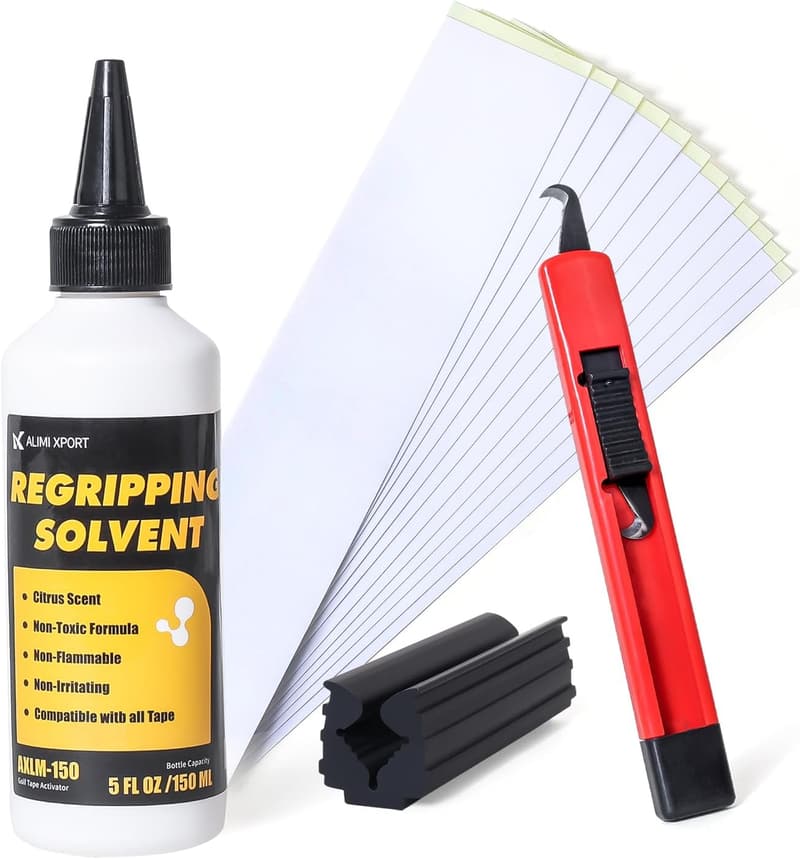 Professional Golf Grip Kit with Double-Sided Tape & Solvent