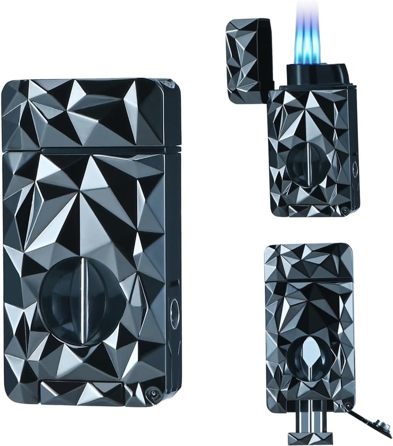 Multi-Function Jet Flame Torch Lighter with Cutter - Refillable
