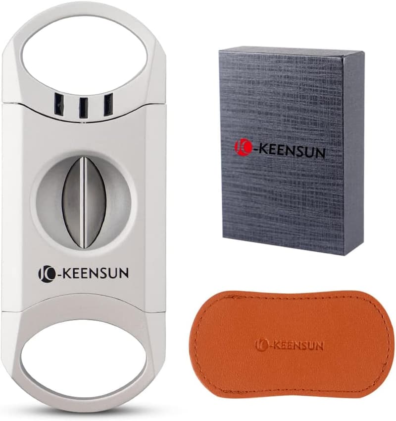 Cigar Cutter & Holder Gift Set with Stainless Steel Blade