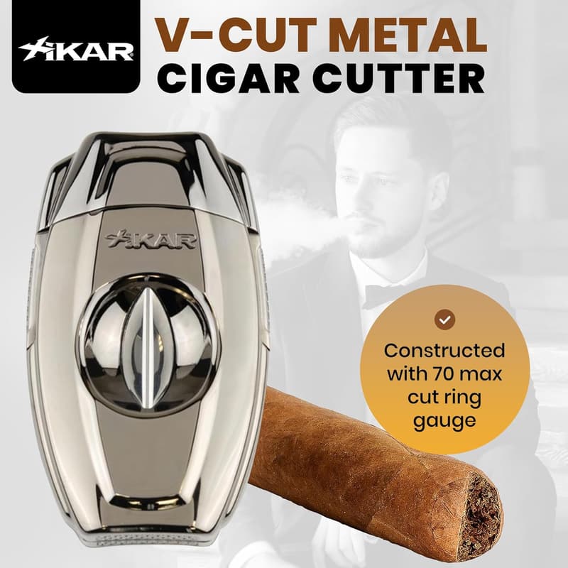 Gunmetal VX2 V-Cut Cigar Cutter for Aficionados