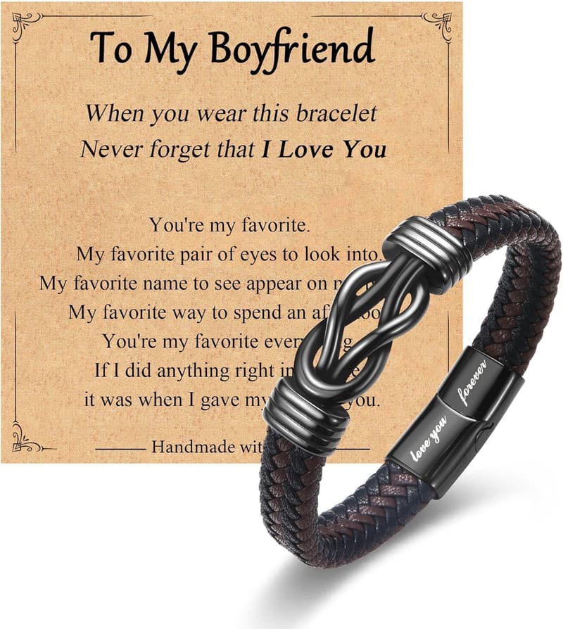 Braided Leather Bracelet for New Dads - Perfect Gift for Men