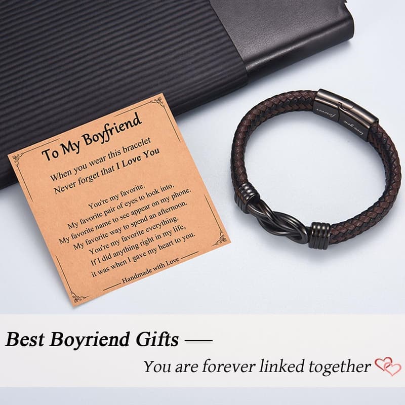 Braided Leather Bracelet for New Dads - Perfect Gift for Men
