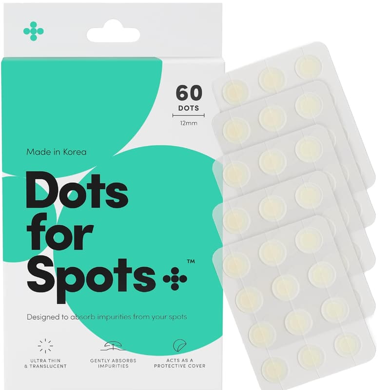 Translucent Hydrocolloid Pimple Patches – Fast Acting, Vegan (60 Count)