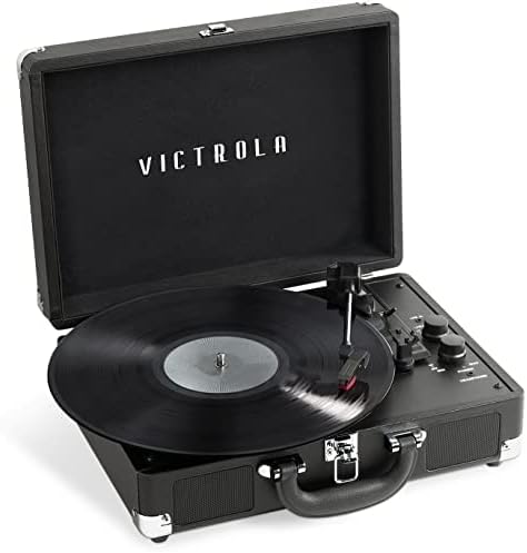Victrola Bluetooth Vinyl Record Player with Cassette - Black