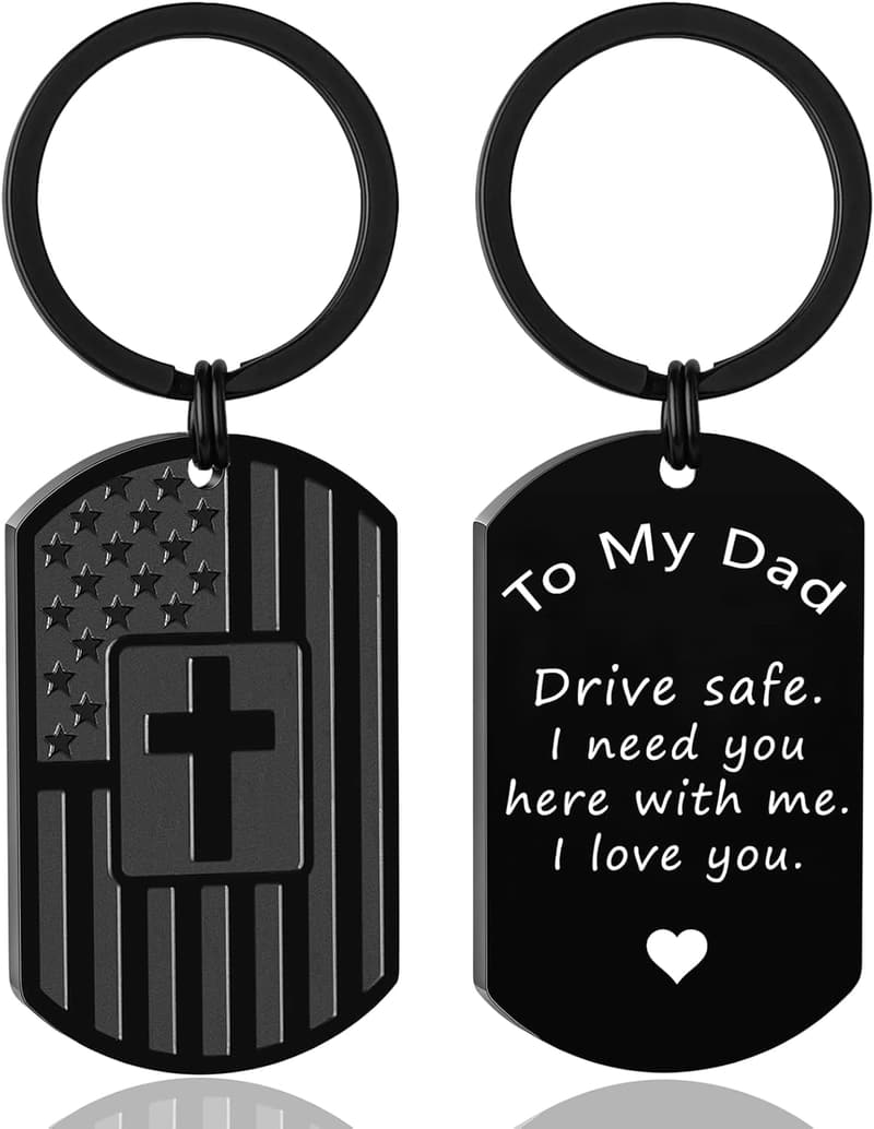 Father's Day Keychain for Men - Religious Keepsake Gift
