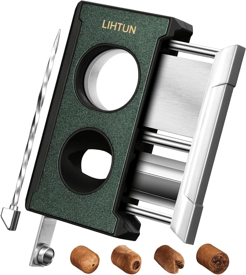 Stainless Steel 4-in-1 Cigar Cutter with Punch - Gift for Men