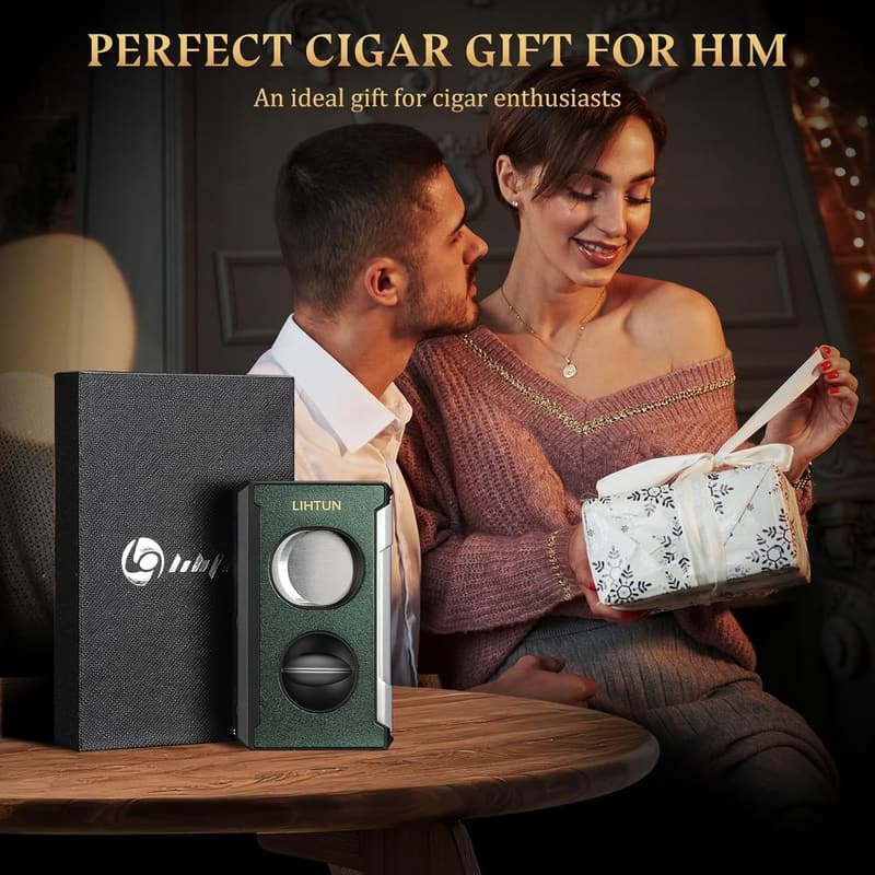 Stainless Steel 4-in-1 Cigar Cutter with Punch - Gift for Men
