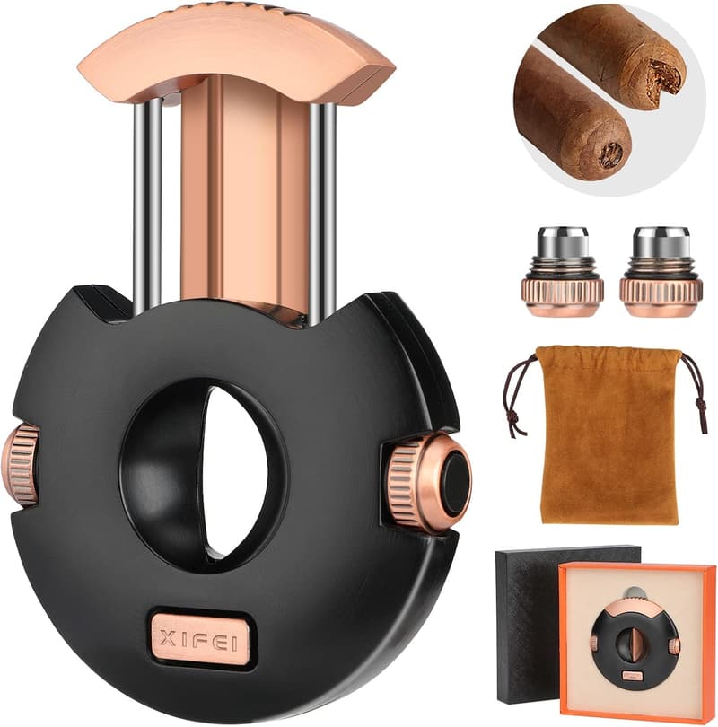 Ergonomic V-Cut Cigar Cutter with Gift Box